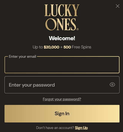 LuckyOnes casino login